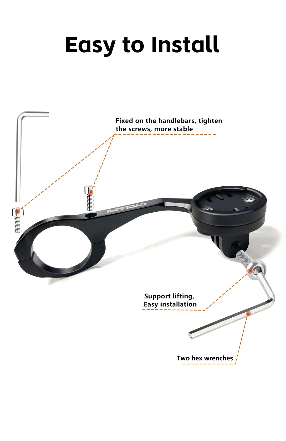 CYCLAMI Aluminium Alloy Double-sided Bike Computer Mount MTB Road GPS Headlight Holder Bracke For GARMIN XOSS IGPSPORT Bicycle