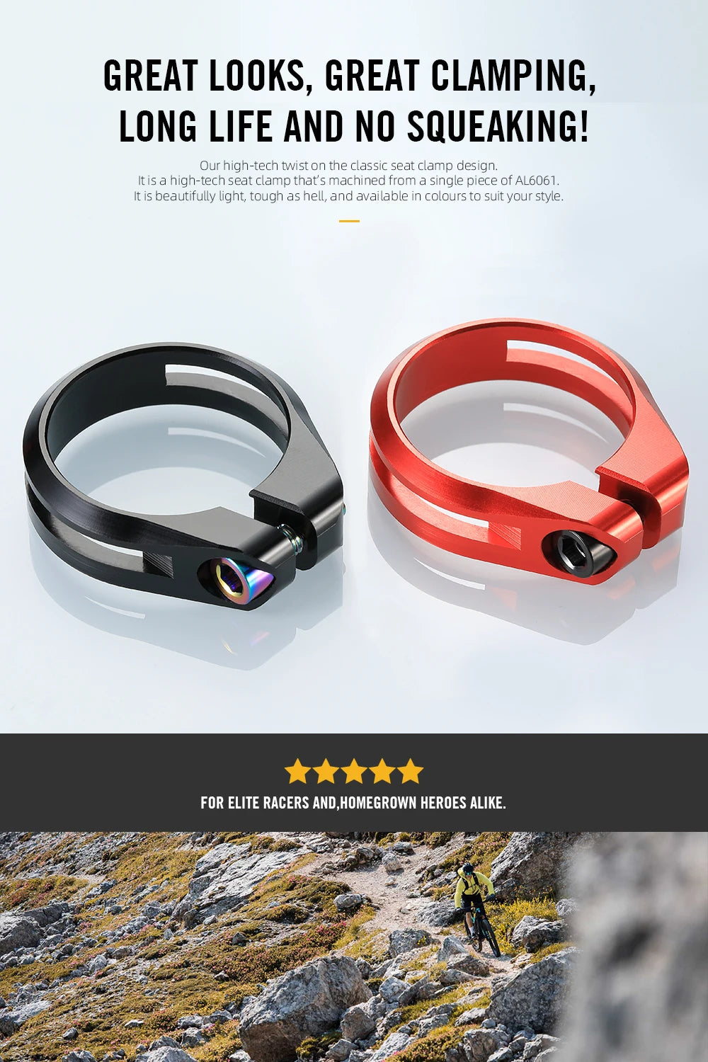 Ryet Ultralight Bike Bicycle Seat Post Clamp CNC Aluminum Alloy Cycling Saddle Seat Post Clamp for 27.2/30.8/31.6mm Bicycle Part