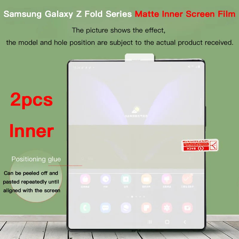 Matte Hydrogel Soft TPU Film For Samsung Galaxy Z Fold 5 4 3 2 5G Internal Inner Outer Hinge Sticker Full Body Screen Protector