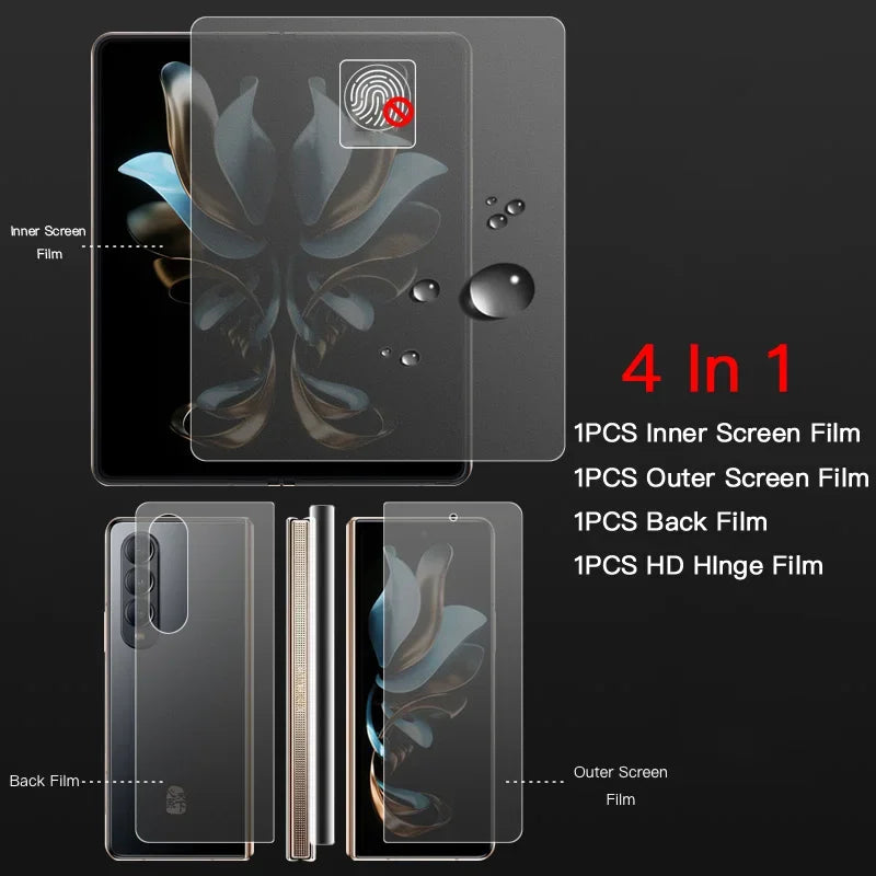 Matte Hydrogel Soft TPU Film For Samsung Galaxy Z Fold 5 4 3 2 5G Internal Inner Outer Hinge Sticker Full Body Screen Protector