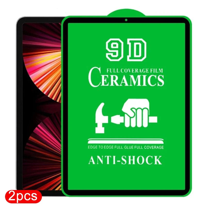 Screen Protector for iPad 5 6 7 8 9 10 Air 1 2 3 4 Pro 2024 13 Mini 11 12.9 inch Ceramics Full Coverage Clear 9D Anti-explosion