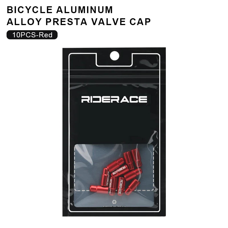 RIDERACE Bicycle Tire Valve Cap Aluminum CNC MTB Road Bike Tube Tyre Gas Nozzle Cover for AV FV Schrader Presta Valve Dustproof