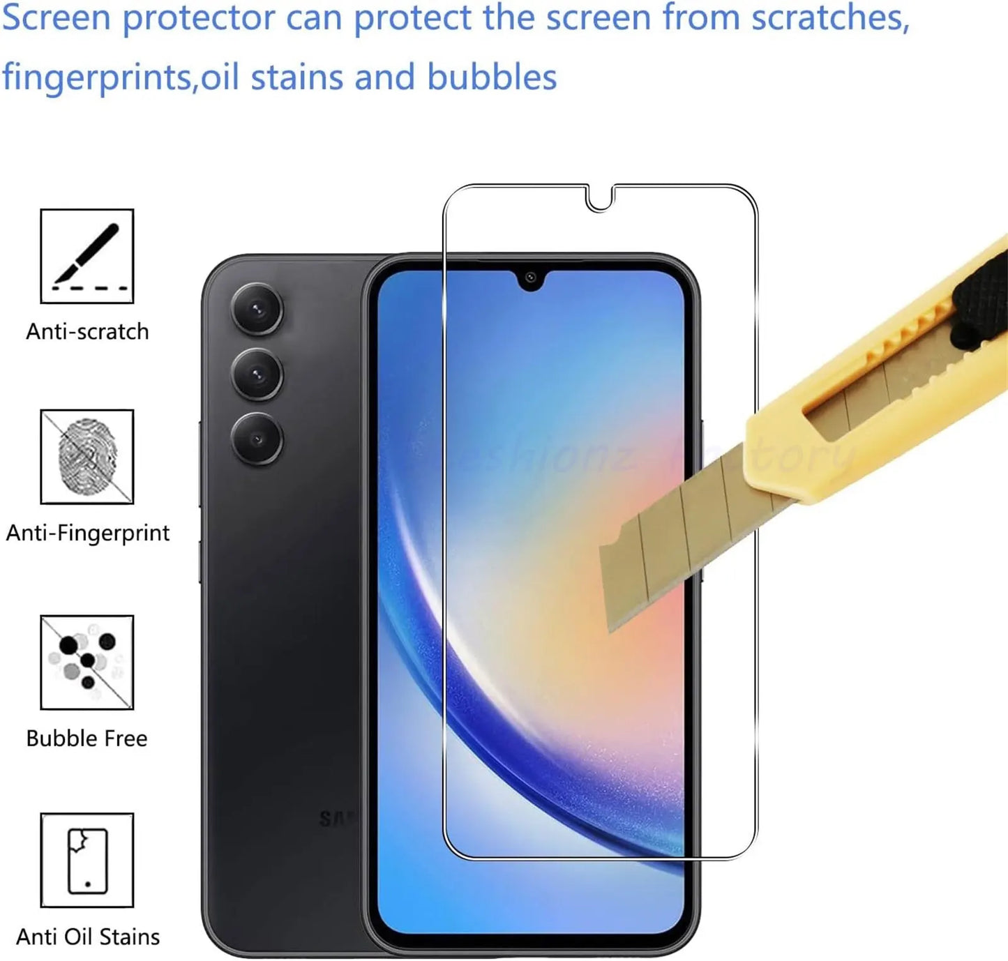 2/4Pcs 10D Tempered Glass For Samsung Galaxy A34 A34 5G Screen Protector Glass Film
