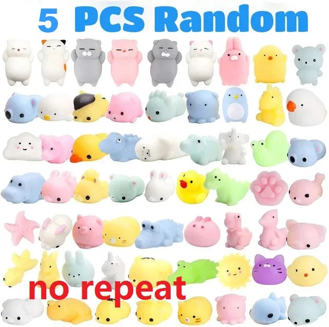 5-50 PCS Kawaii Squishies Mochi Anima Squishy Toys For Kids Antistress Ball Squeeze Party Favors Stress Relief Toys For Birthday