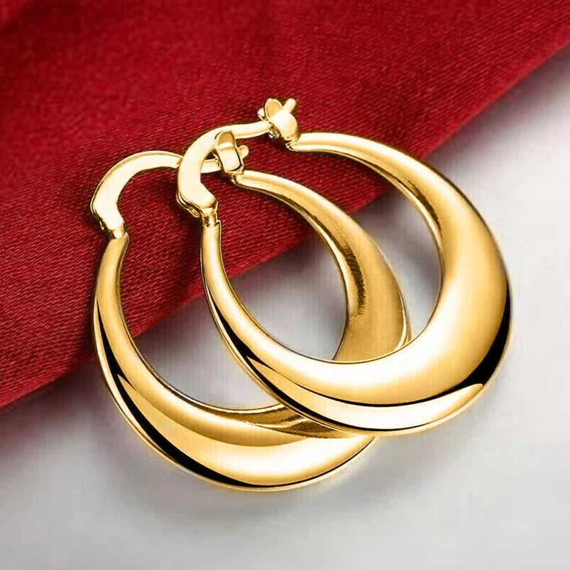 Geometric Metal Hoop Earrings for Women Gold Color/Silver Color Fashion Lady's Ear Earrings Daily Wear Versatile Jewelry
