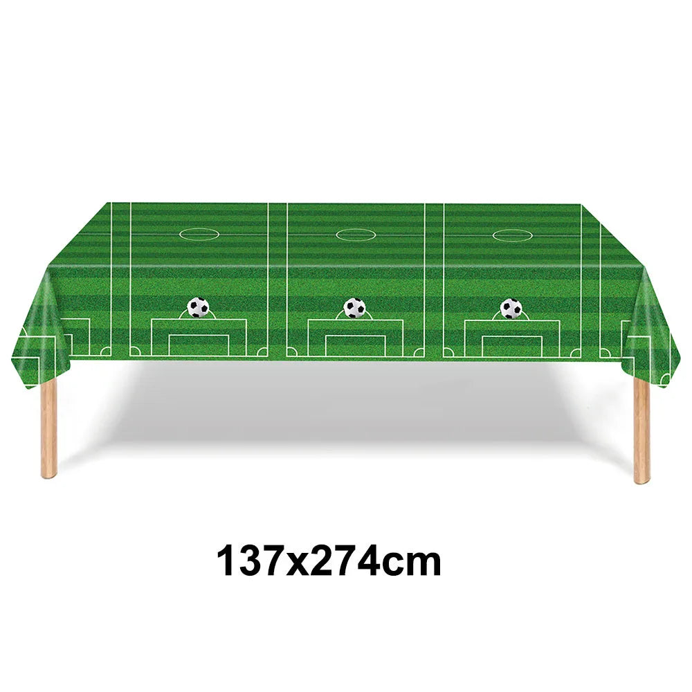 Soccer Theme Tablecloths Football Birthday Party Decorations Soccer Rectangular Plastic Table Cover Perfect for Game Day Parties