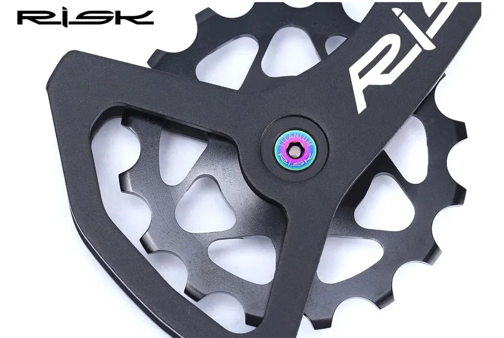 Risk 2pcs M5*14.2mm Bike Rear Derailleur Jockey Wheel Screws Titanium Bolts MTB Road Pulley Guide Wheel Fixed Bolts Accessories