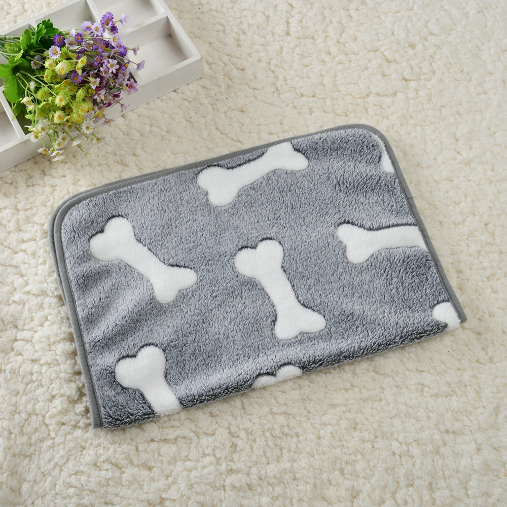 Soft Cozy Dog Bed Mat For Small Large Dogs Bone Star Avocado Print Warm Mattress Pet Cat Sleeping Blanket Puppy Travel Supplies