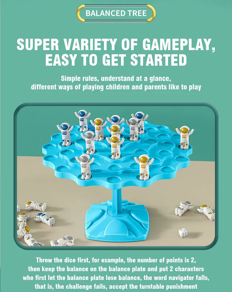 Fun Frog Balance Tree Children Math Toys Balancing Board Game Parent-child Interaction Tabletop Balance Game Toy Gift for Kids