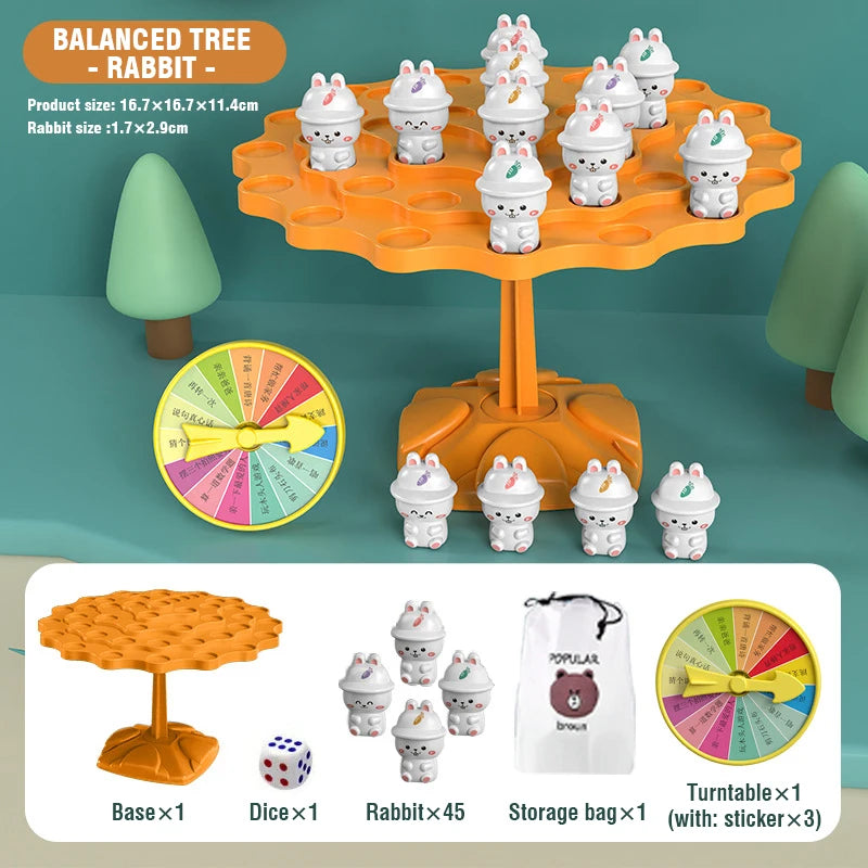 Fun Frog Balance Tree Children Math Toys Balancing Board Game Parent-child Interaction Tabletop Balance Game Toy Gift for Kids