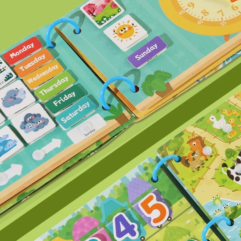 Puzzle Montessori Quiet Book Word Recognition Children's Early Education Enlightenment Stickers Book Toys