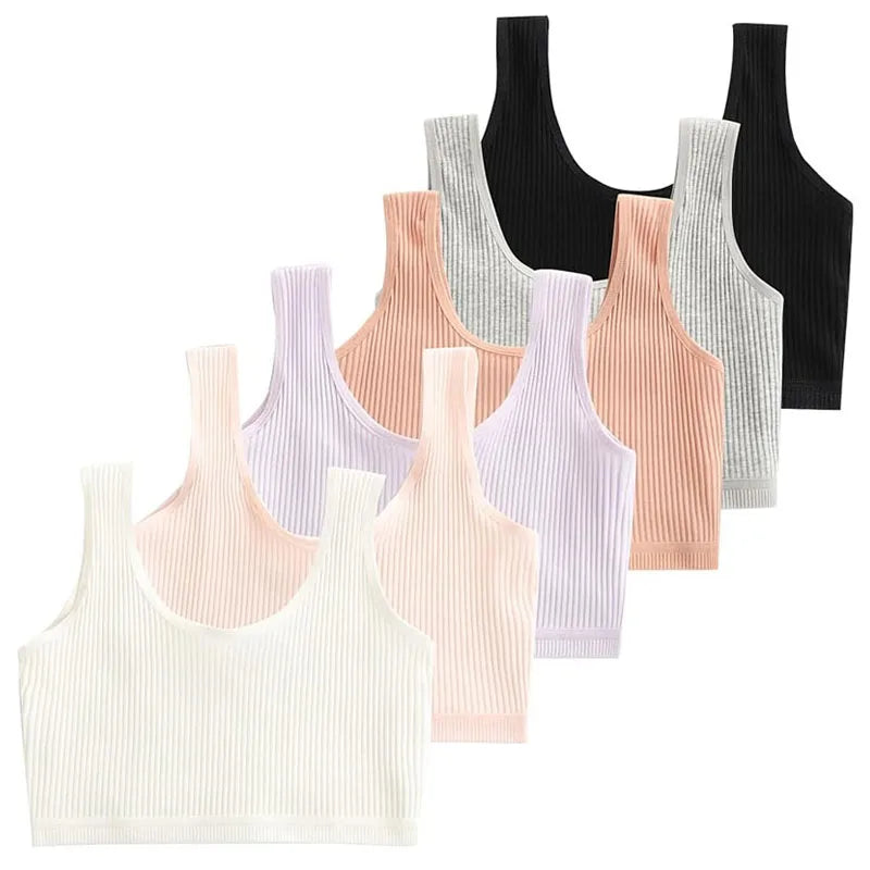4 Pcs/Lot Teen Girl Sports Bra Kids Top Camisole Young Puberty Small Training Bra For 8-16 Years Girls Training Bra