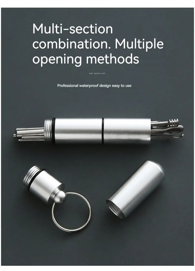 Stainless Steel Ear Picker Set Portable For Ear Puller Multi-Functional Ear Cleaning Safe Material Non-Slip Handle