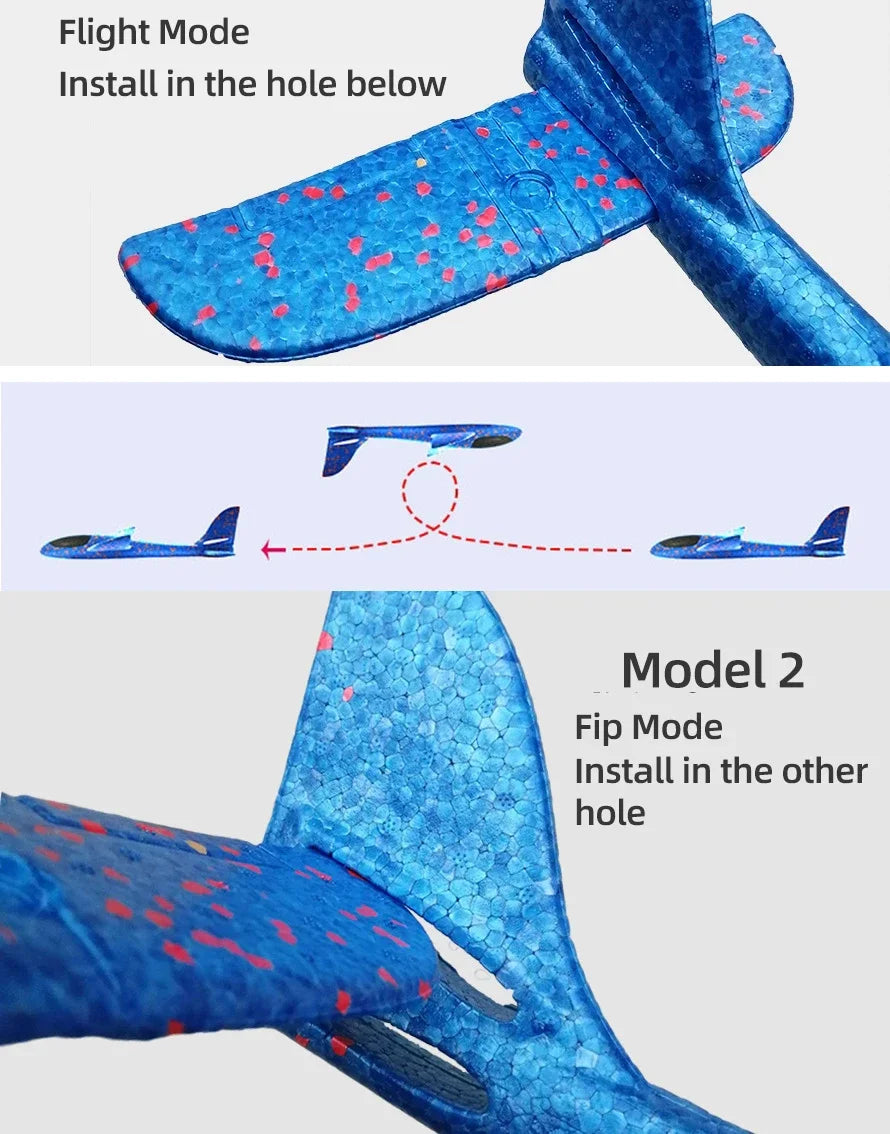 50CM Big Foam Plane Glider Hand Throw Airplane Light Inertial EPP Bubble Planes Outdoor Launch Kids Toys for Children Boys Gift
