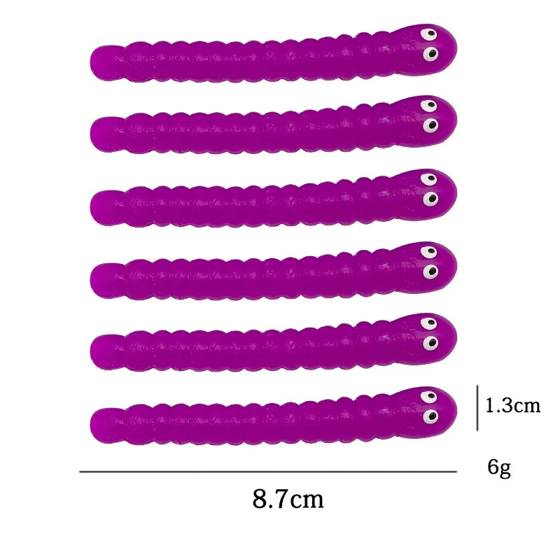 5PCS Colored caterpillar Pull Worm Noodle Fidget Toys Stretch String TPR Rope Anti Stress String Stress Relief Autism Vent Toys