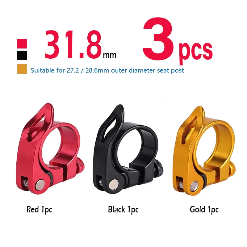 Bike Seat Post Clamp Quick Release Aluminum Alloy Bicycle Seatpost Saddle Lock MTB 31.8mm 34.9mm Cycling Accessories
