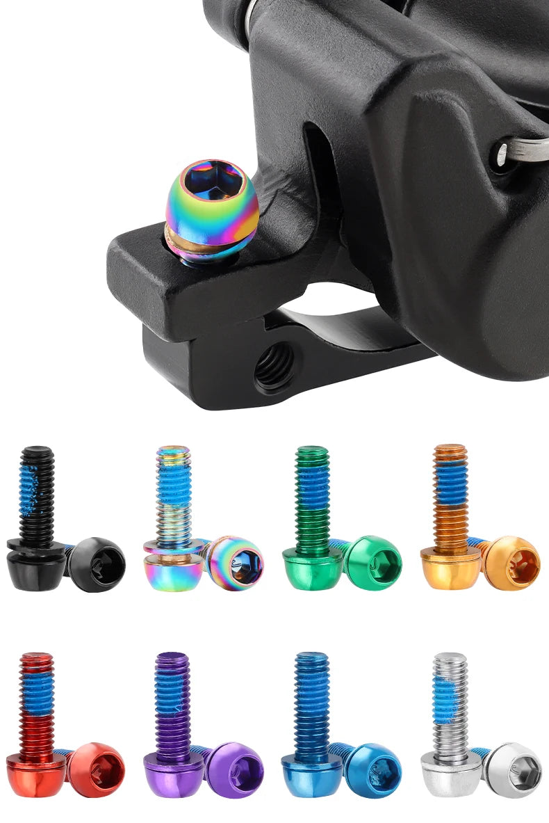 MUQZI 6pcs M6x17mm Disc Brake Caliper Bolts Bike Stem Bolt MTB Crank Arm Screw With Washer Bicycle Parts