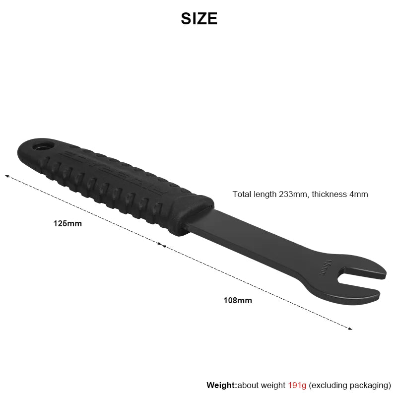 Bicycle Pedal Wrench Extra Long Handle MTB Road Mountain Bike Pedals Install Remover Removal Replace Repair Tool Spanner 15mm