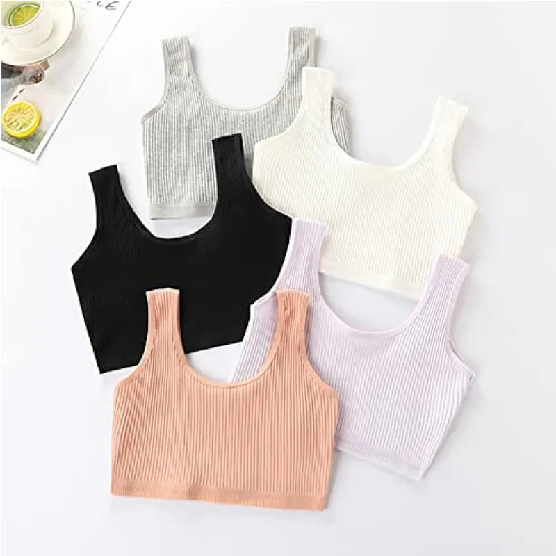 4 Pcs/Lot Teen Girl Sports Bra Kids Top Camisole Young Puberty Small Training Bra For 8-16 Years Girls Training Bra