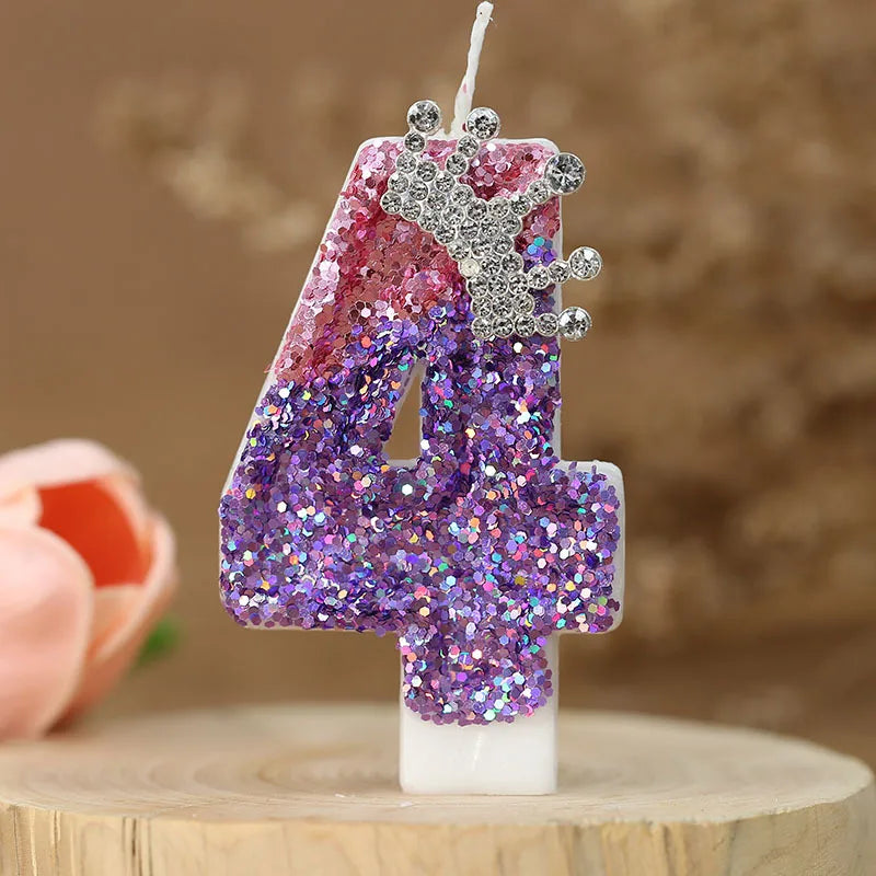 2nd Birthday Candle Cake Topper Colour Changing Creative Number 2 Candle Princess Crown Girl 1st Happy Birthday Party Decoration