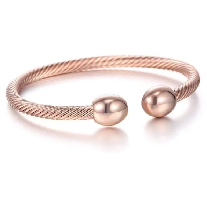Weight Lose Energy Bracelet Healthy Magnetic Bracelets for Women Men Twisted Steel Power Arthritis Pain Relief Open Bangle Cuff