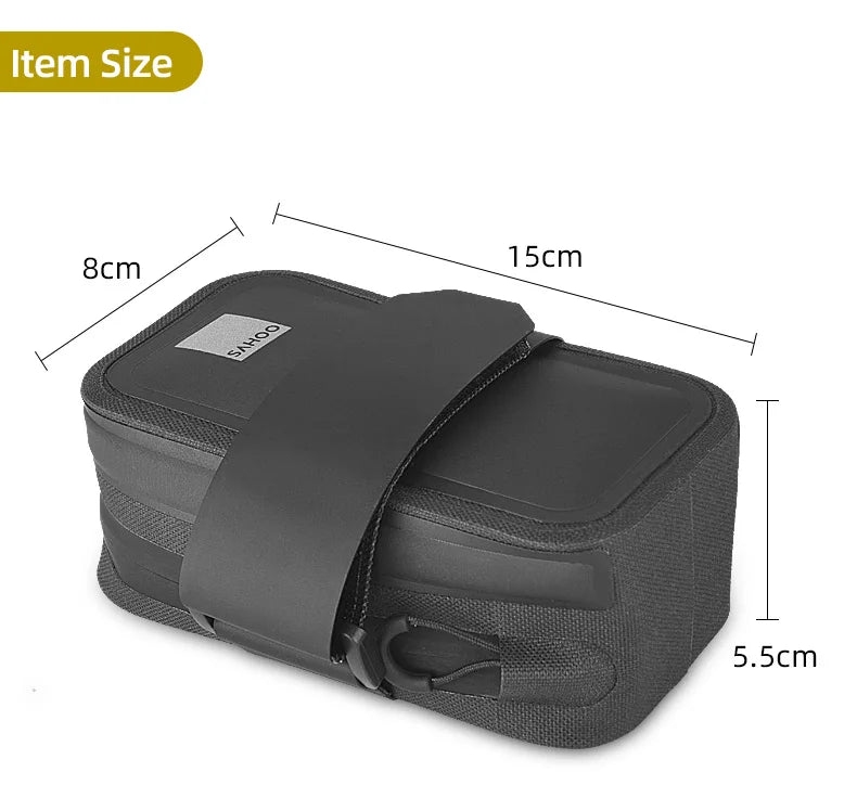 Bicycle Saddle Bag Rain Proof Rear Seat Tube Pannier Reflective Cycling Storage Tail Pouch Rear Dry Pack 0.5L Capacity