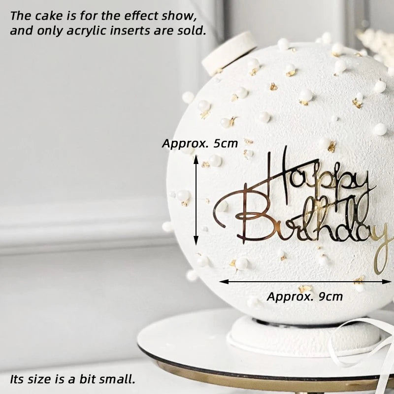 1/3/5pcs Acrylic Birthday Queen Gold Cake Topper Happy Birthday Party Sides Cake Decorations Accessories