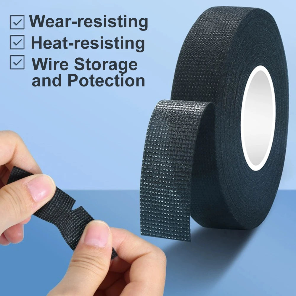 Electrical Tape Heat-resistant Harness Bundle Insulation Auto Wiring FabricCloth Wrap Waterproof Cable Organizer Adhesive Tapes