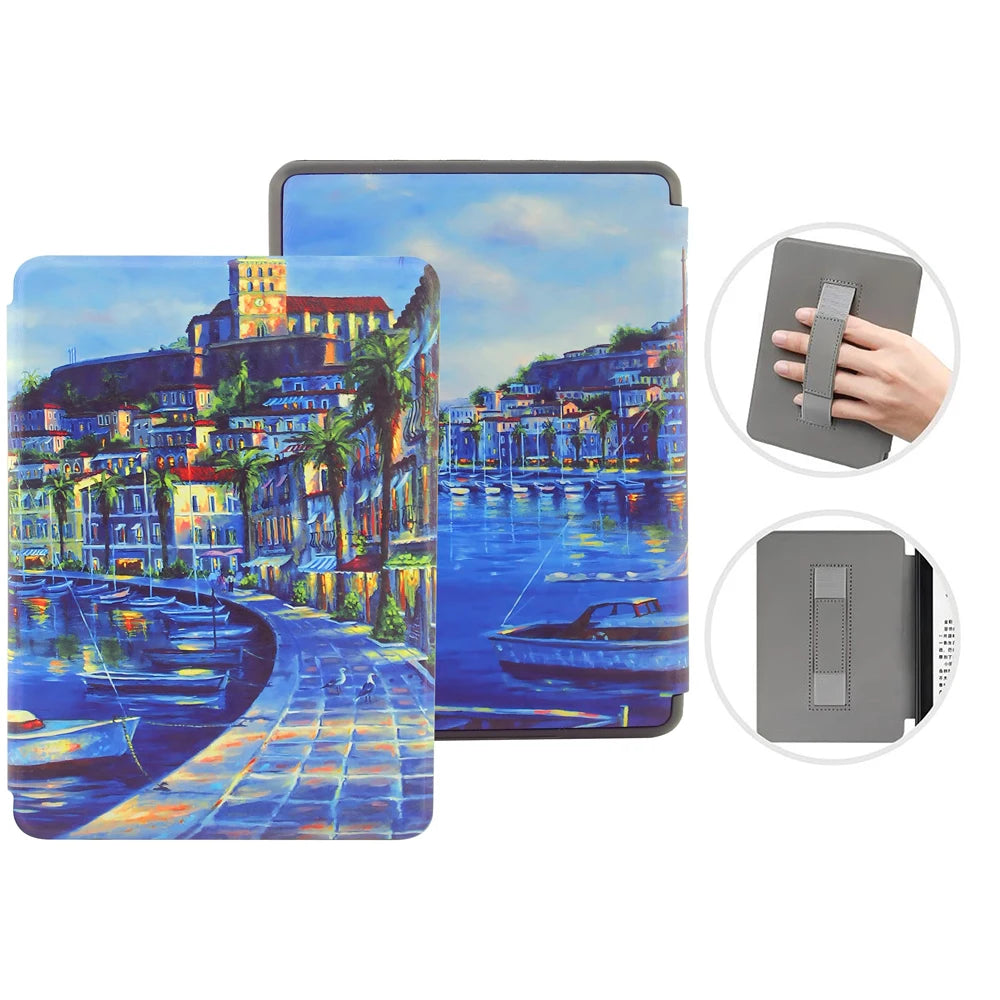 For Kindle 11th Generation 2024 Case 6'' with Hand Strap Kindle 6 inch Case Ebook C2V2L3 Auto Wake Sleep Cover PU Leather Funda