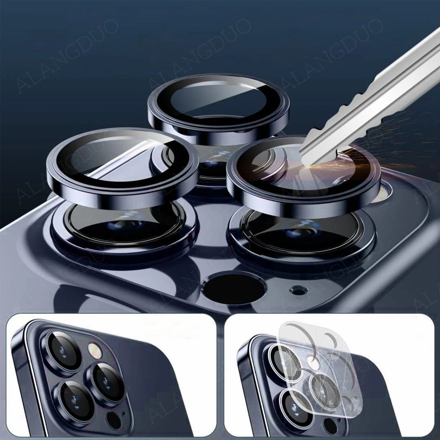 For iPhone 16 15 Pro Max Camera Protector Metal Lens Ring Glass For iPhone 14 15 Plus 15Pro Max 15 pro Lens Glass Cover