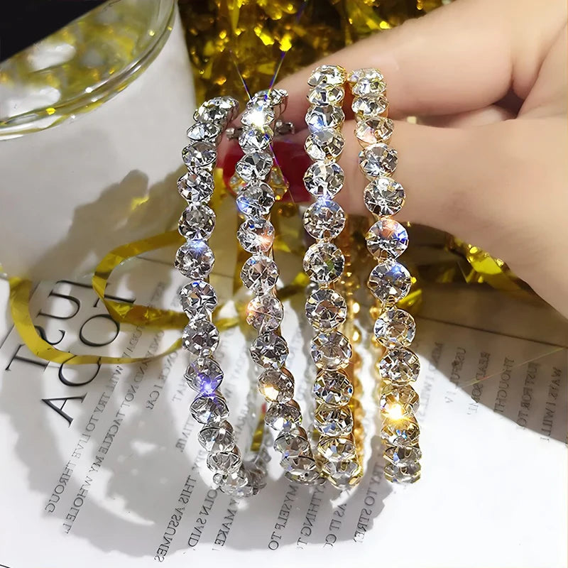 Big Hoop Earrings Full with Round Cubic Zirconia Sparkling Earrings for Women Daily Wear Modern Fashion Jewelry Drop Ship