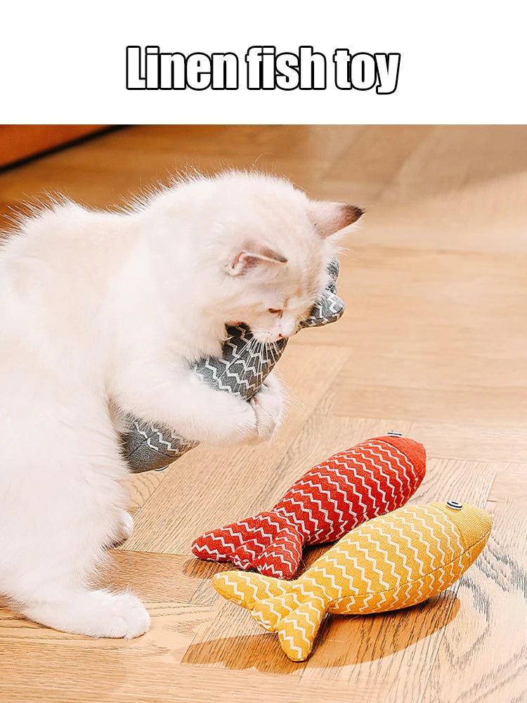 1PC Fun Cat Sackcloth Fish Toy High With Catnip Fish Pet Cat Gnawing Inside The Toy Room