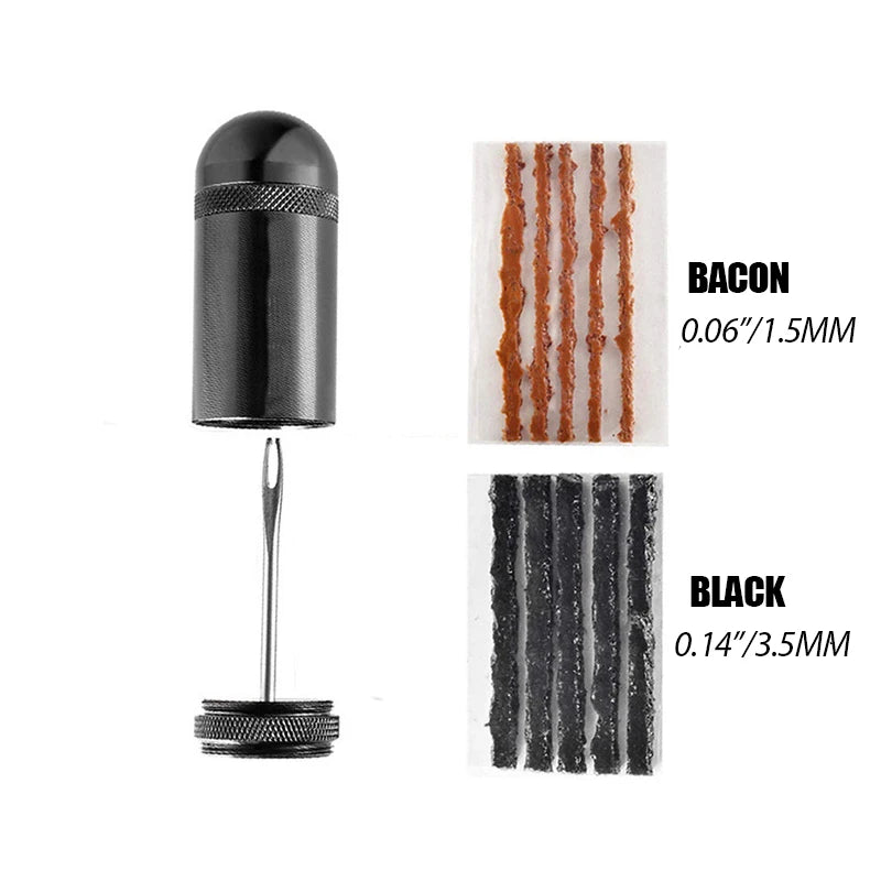 Tubeless Bike Tire Repair Tool Kit for MTB Road Bicycle Tyres Plug Insertion Tool for Fixing a Puncture or Flat Rubber Strip