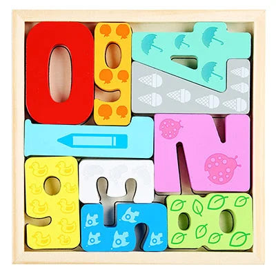 Montessori Wooden Toys 3D Jigsaw Puzzle Tangram Math Toys Baby Hand Grasp Board Shape Match Puzzle Educational Toys for Kids