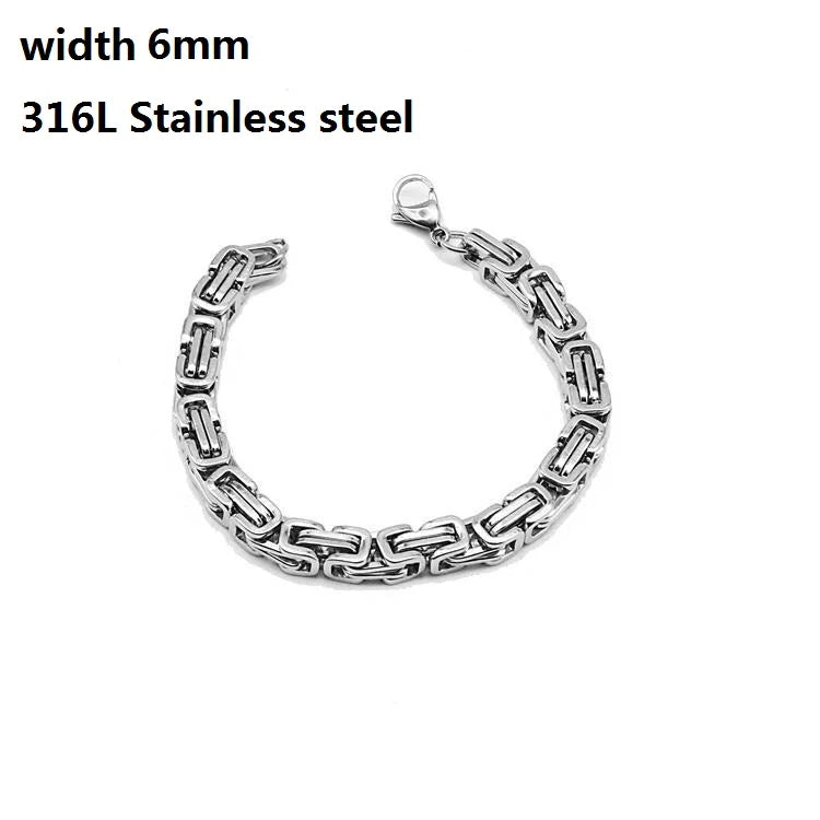 316L Stainless Steel Cuban Chain Bracelet for Men Women Figaro Vintage Metal Viking Kpop Pulseras Emo Cute Luxury Jewelry Gift