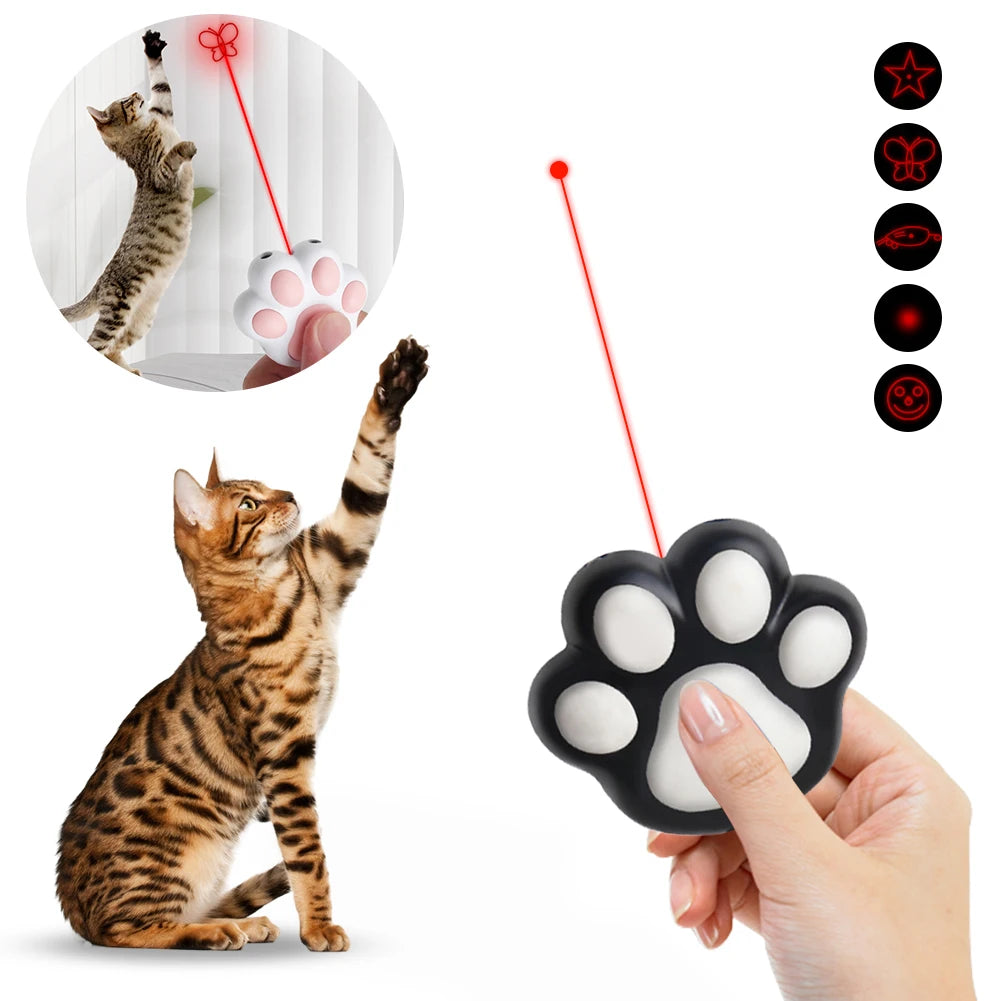 Laser Pointer 5 Adjustable Patterns Interactive Cat Toys Training Chaser Interactive Toy for Indoor Cats Dogs Pets