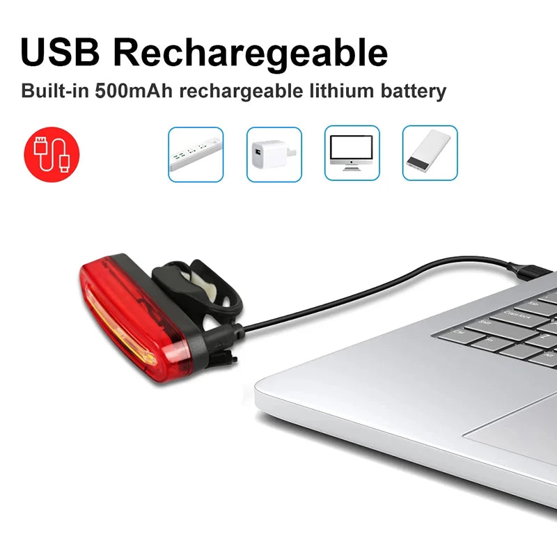 Cycling Tail Light Outdoor Highlight USB Charging Mountain Led Warning Bike Lights Tail Lamp Rear Light Bicycle Accessories
