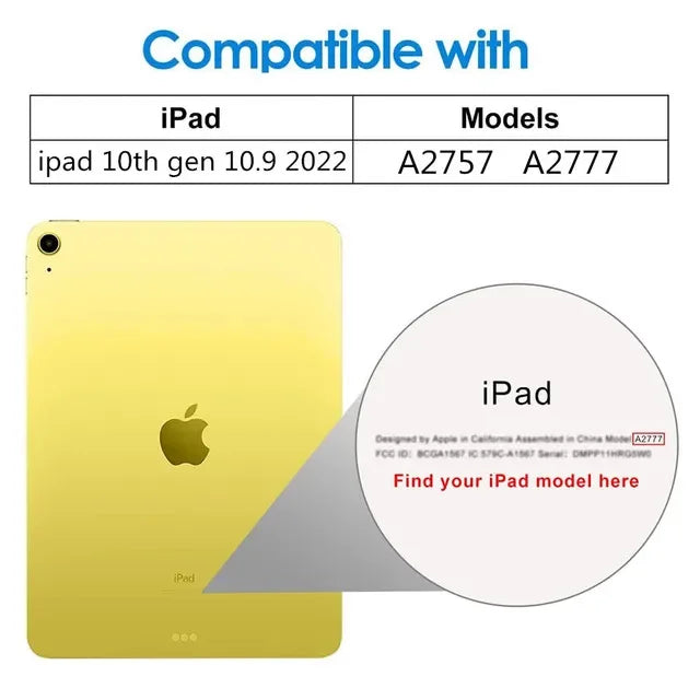 2PCS Glass Screen Protector Tablet Case IPad 10th Generation 11th 10.9 Inch 2025 iPad A16 A3354 A3355 A2696 A2757 Gen Cover