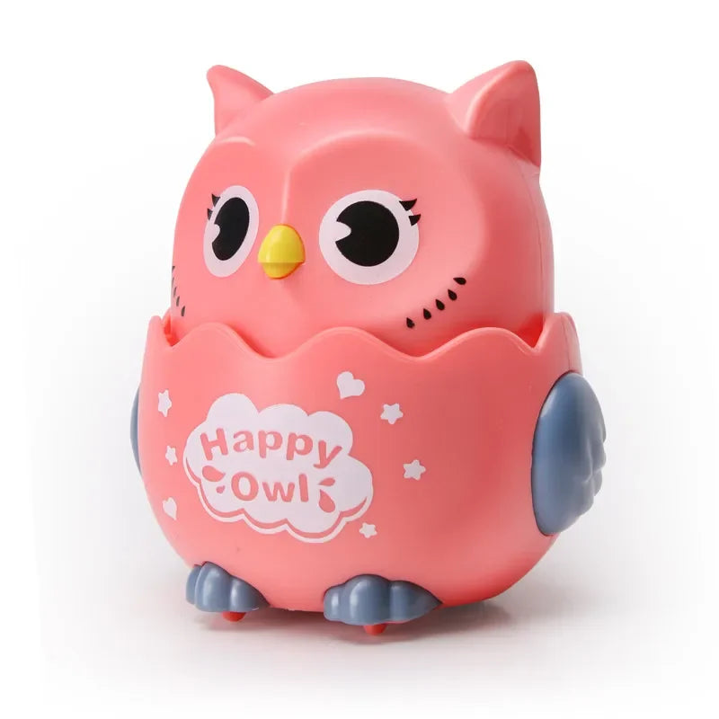 Kids Classic Wind Up Interactive Owl Shaped Press Mechanical Sliding Toys Toys for Boys Girls Birthday Xmas Gift