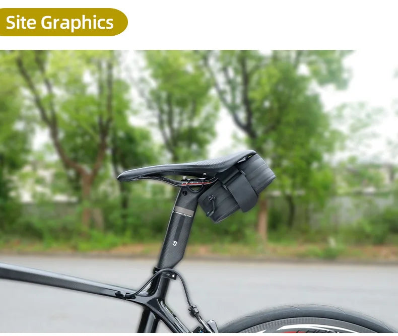 Bicycle Saddle Bag Rain Proof Rear Seat Tube Pannier Reflective Cycling Storage Tail Pouch Rear Dry Pack 0.5L Capacity