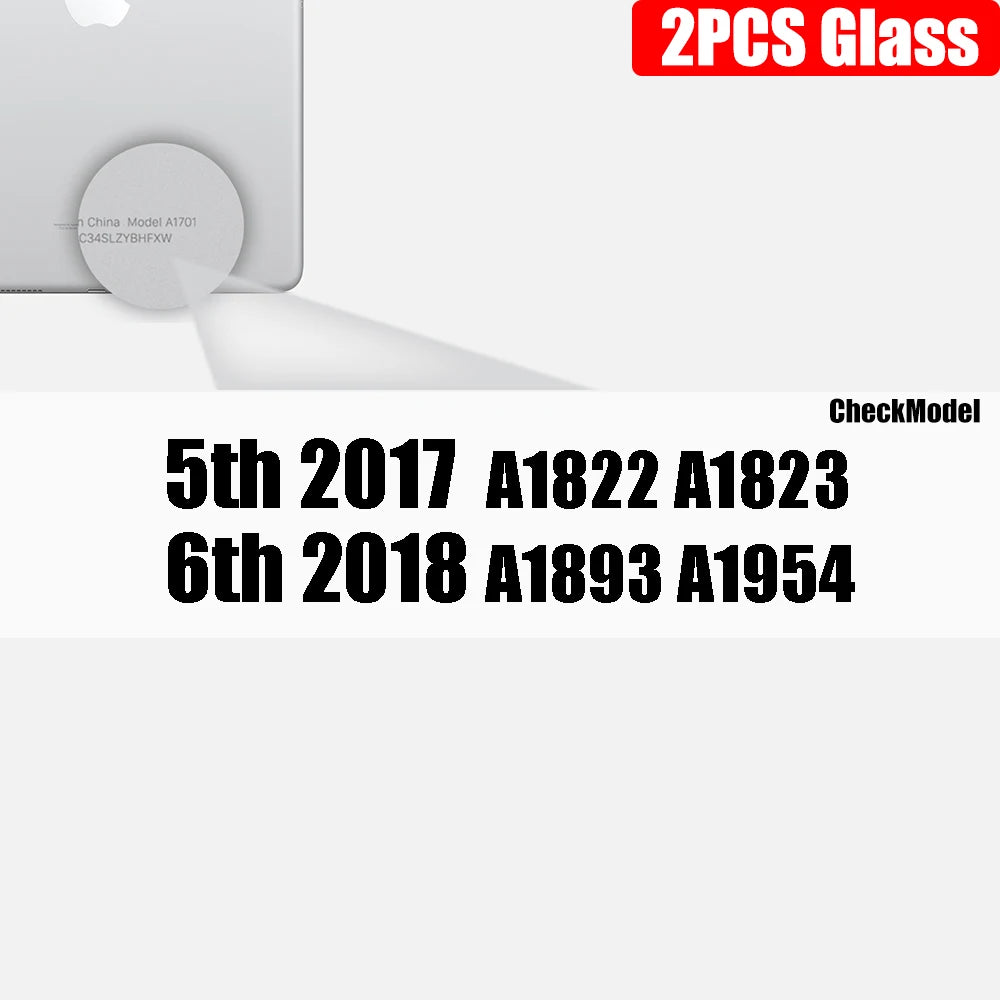 2pcs Clear Tempered Glass For Ipad 9 8 7 6 5 9th Generation 8th 7th 6th Screen Protector For Ipad Pro 11 10.5 9.7 Air 5 4 Mini 6