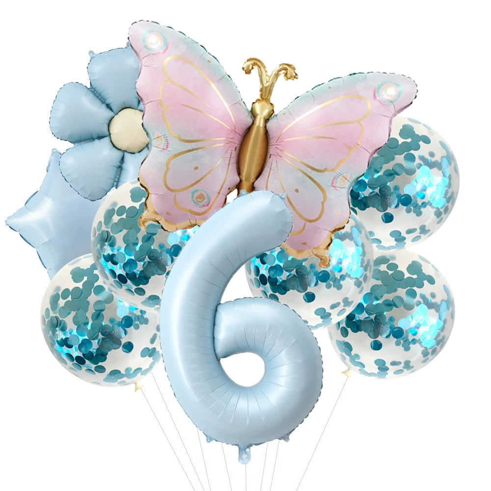 Butterfly Balloons 5th Birthday Decor for Girls Pink Butterfly Foil Balloons for Butterfly Themed Party Wedding Birthday Decors
