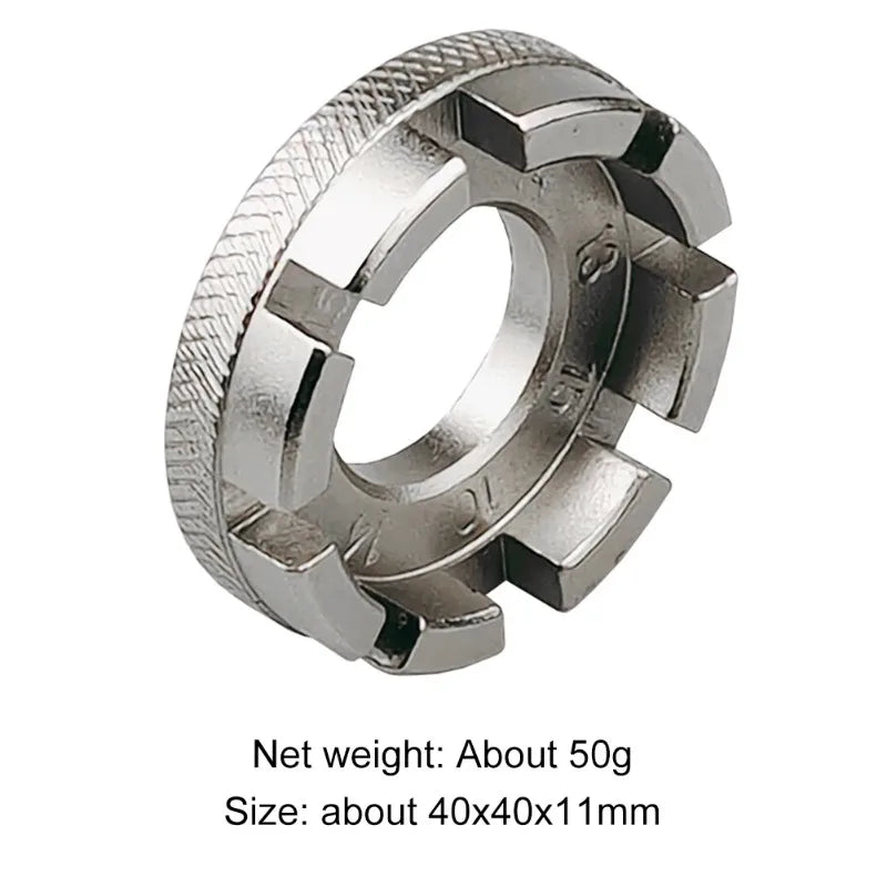 Bike Wheel Rim Wrench Mini Adjuster Spanner 8 Way Groove Bicycle Spoke Tension Wrench Bike Demolition Axis Repair Tools
