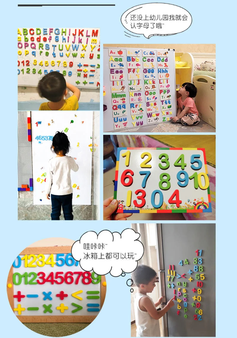 24-76pcs Magnetic Alphabet Letters EVA Foam Refrigerator Stickers Toddlers Kids Learning Spelling Counting Educational Toys Gift