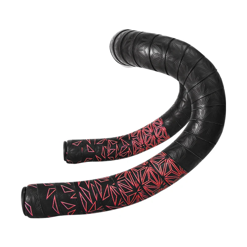 1 Pair Anti-Slip Road Bike Handlebar Tape PU Shock Handle Bar Tape w/ Bar End Plugs Bicycle PU Anti-Vibration Wrap Tape Bartape