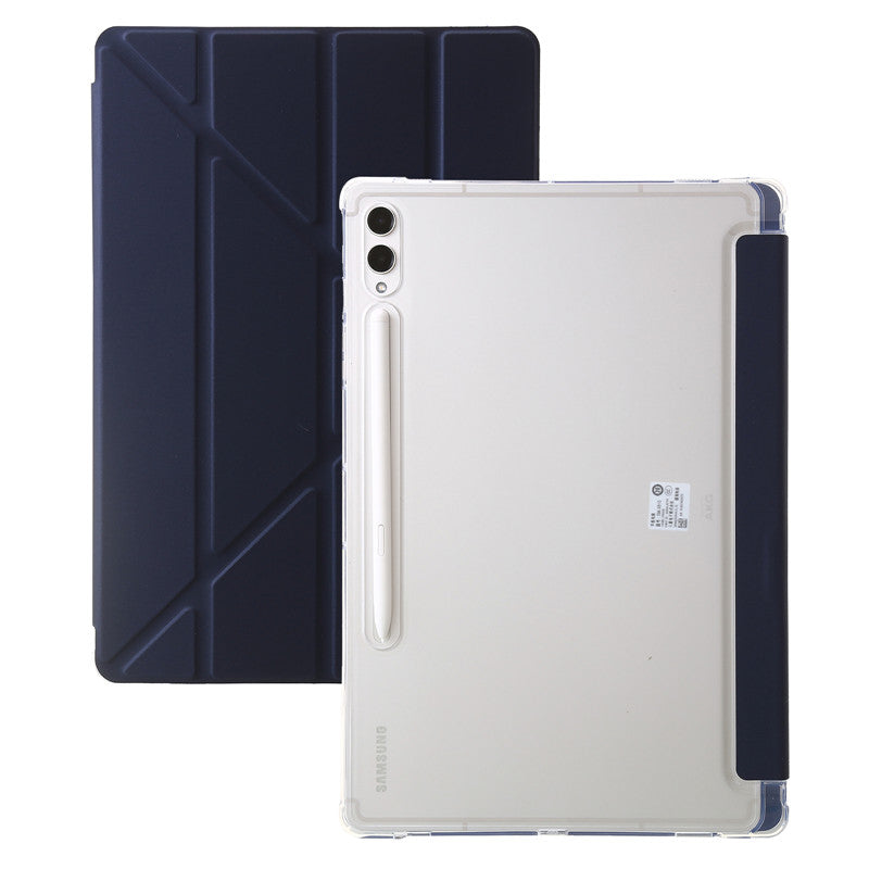For Samsung Tab S9 Plus Case 12.4" Acrylic Clear Hard Back Stand Smart Cover For Galaxy Tab S9 FE S10 Plus Case With Pen Holder