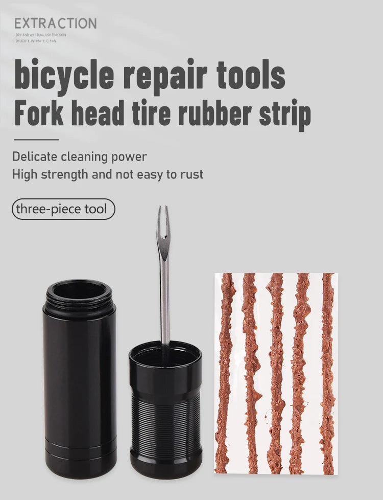 Fast Bike Tubeless Tire Repair Kit Plug EDC Urgent Glue Patch Sealant Rubber Stripes Tyre Drill MTB Road Bicycle Accessories