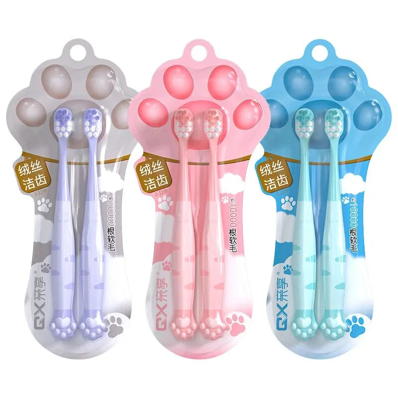 Cartoon Cute Cat Claw Shaped CHILDREN'S Soft Bristled Toothbrush Suitable for Cleaning the Oral Cavity for Ages 2-12