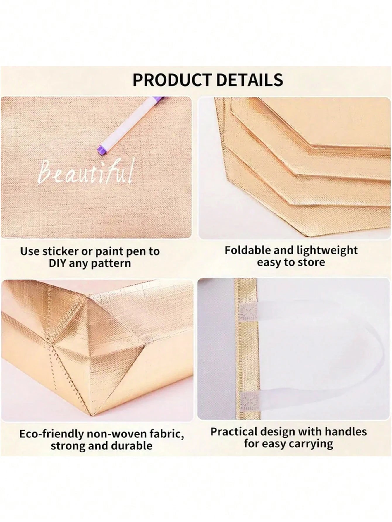 1/5/10pcs silver reusable gift tote grocery shopping bags apply to bridesmaids birthday party wedding, bachelor party supplies