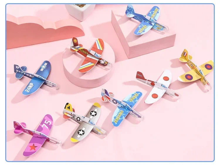 20-100 Pcs/Bag Gliders Planes Foam Assemble Airplane Toys Kids Birthday Gifts Party Favors Children School Prizes Goodie Fillers